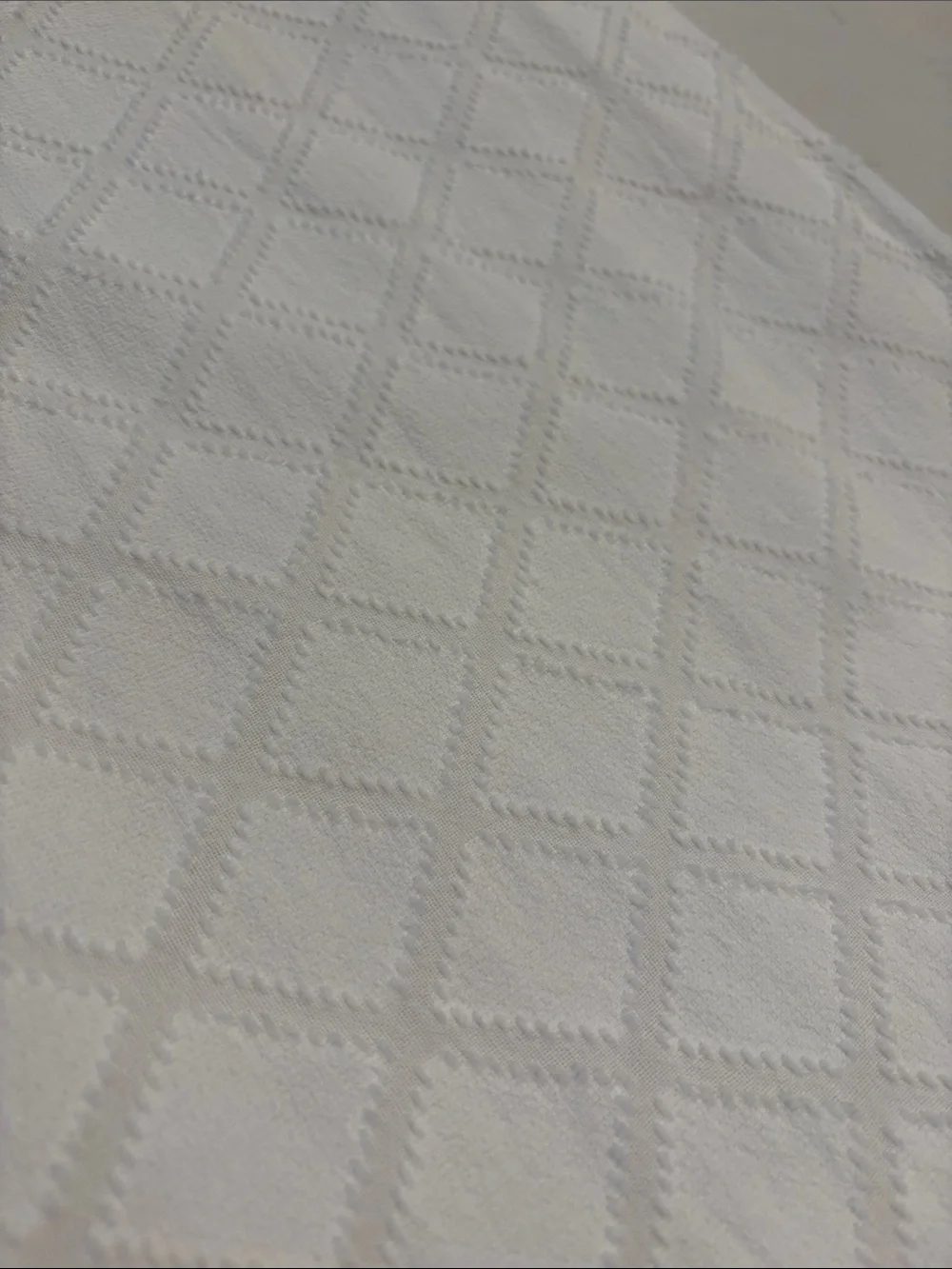 Threshold Textured White Diamond Weave Shower Curtain Cotton